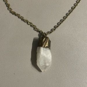 White natural stone pendant necklace